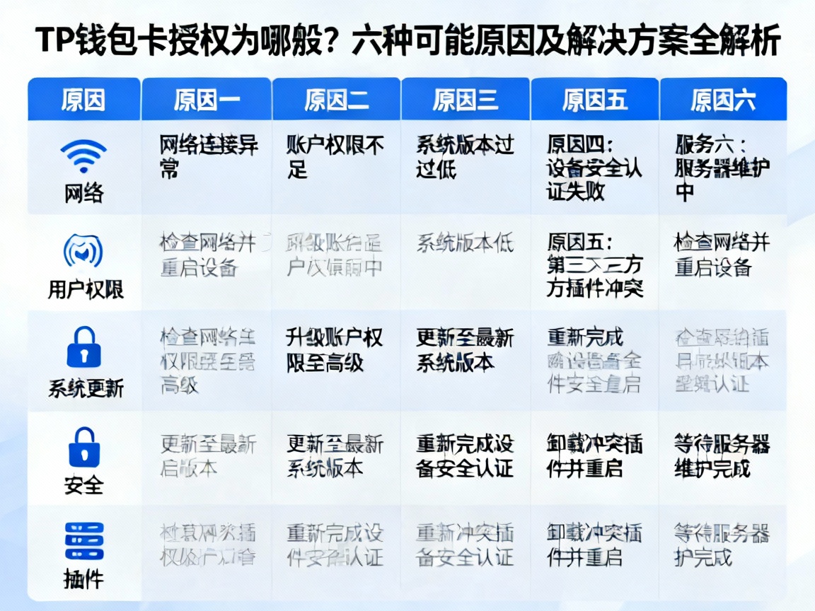 TP钱包卡授权为哪般？六种可能原因及解决方案全解析
