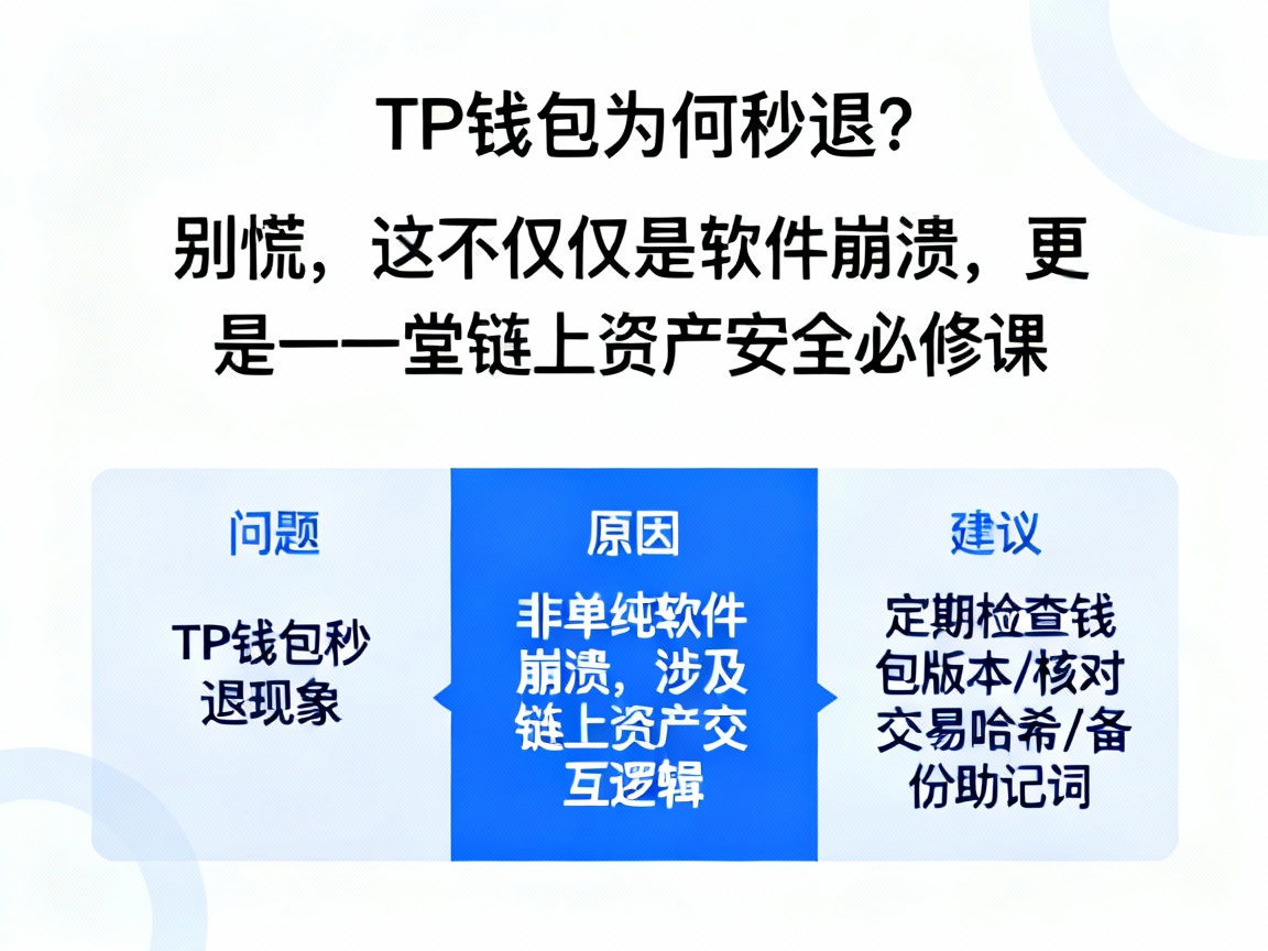 TP钱包为何秒退？别慌，这不仅仅是软件崩溃，更是一堂链上资产安全必修课
