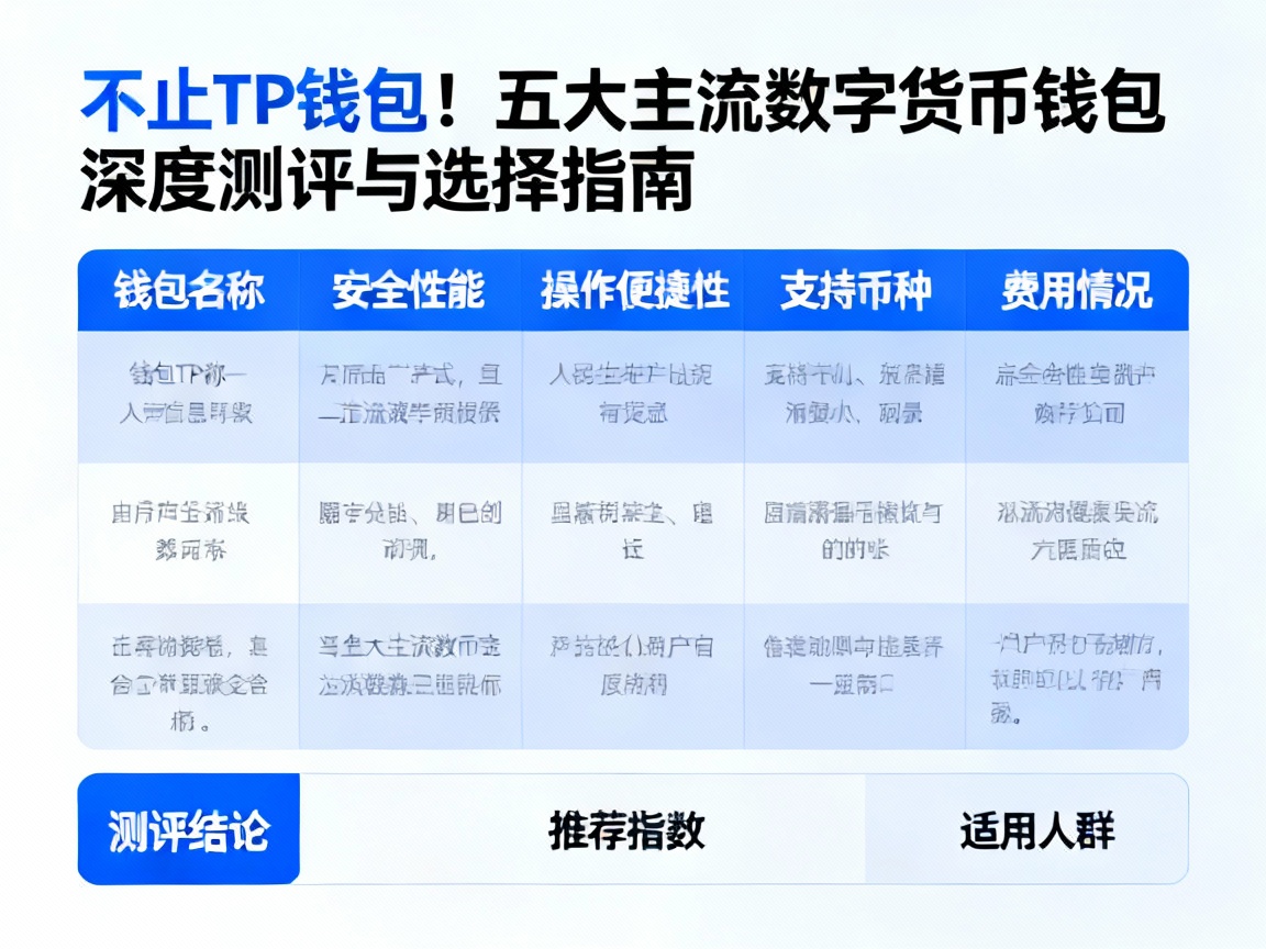 不止TP钱包！五大主流数字货币钱包深度测评与选择指南