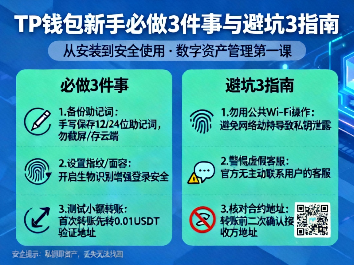 TP钱包下载完以后，新手必做的3件事与3个避坑指南 从安装到安全使用，你的数字资产管理第一课
