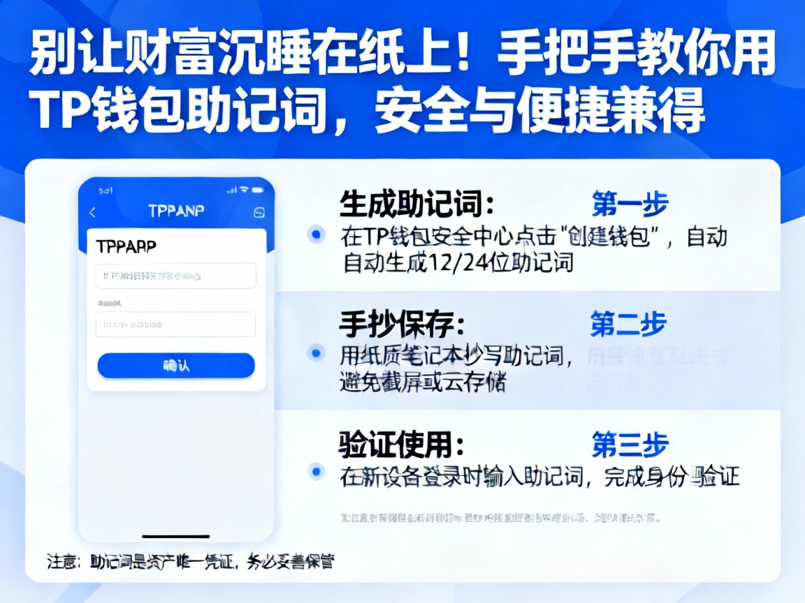 别让财富沉睡在纸上！手把手教你用TP钱包助记词，安全与便捷兼得