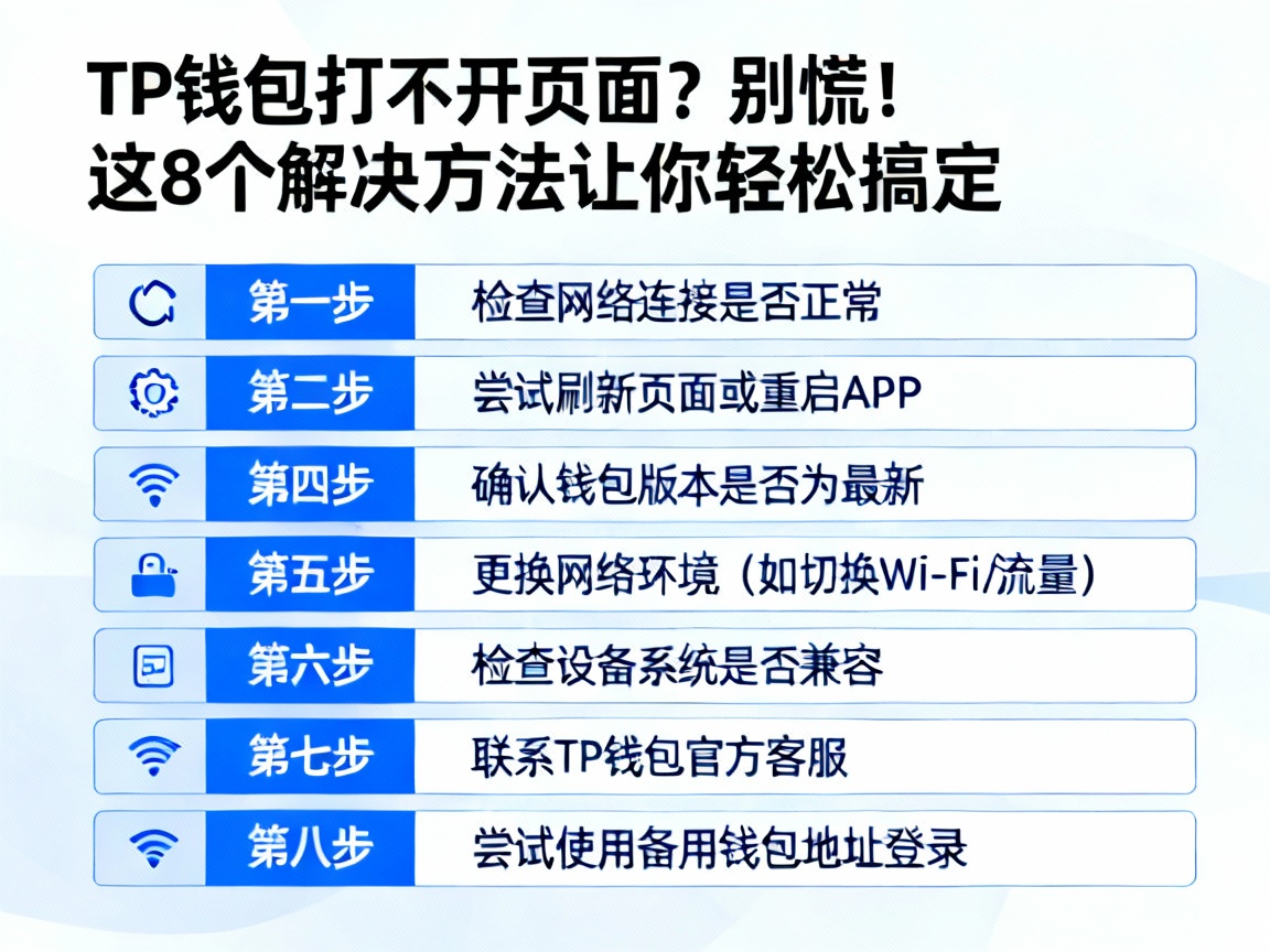 TP钱包打不开页面？别慌！这8个解决方法让你轻松搞定