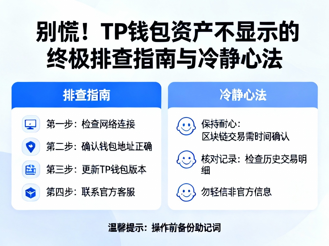 别慌！TP钱包资产不显示的终极排查指南与冷静心法