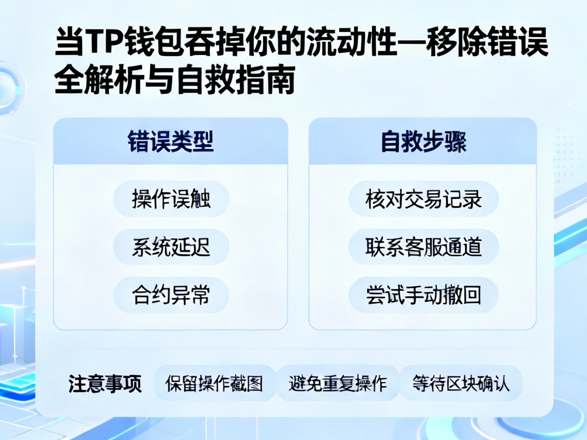 当TP钱包吞掉你的流动性—移除错误全解析与自救指南