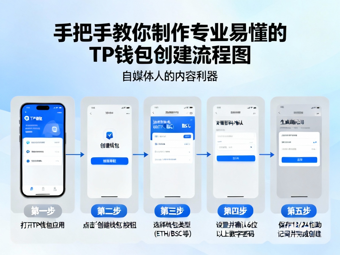 手把手教你制作专业易懂的TP钱包创建流程图，自媒体人的内容利器