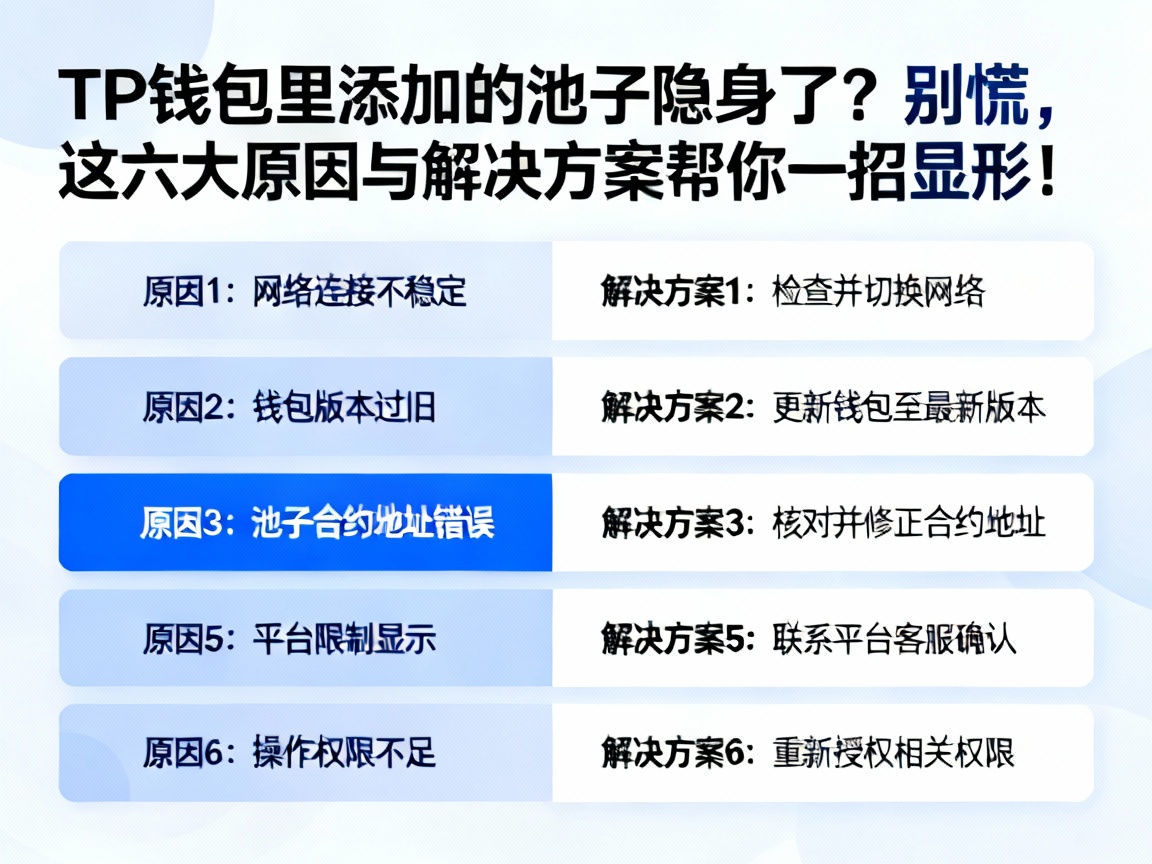 TP钱包里添加的池子隐身了？别慌，这六大原因与解决方案帮你一招显形！